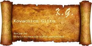 Kovacsics Gitta névjegykártya